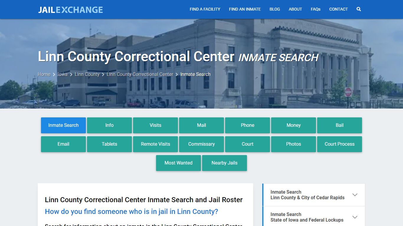 Linn County Correctional Center Inmate Search - Jail Exchange